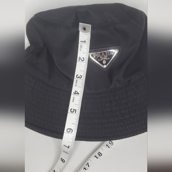 Prada - Women's Bucket Hat In Black -metal Logo Accent At Front -"See Pictures" - Picture 9 of 10